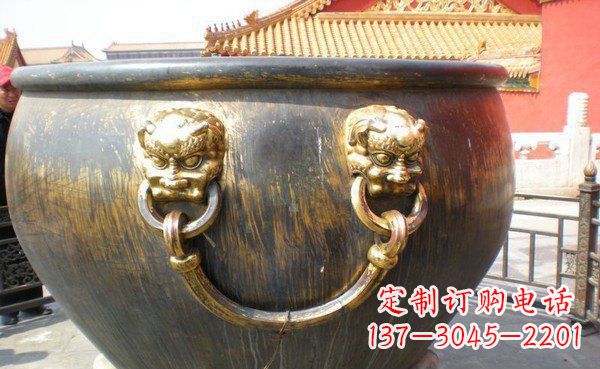 大同寺庙水缸铜雕 (3)
