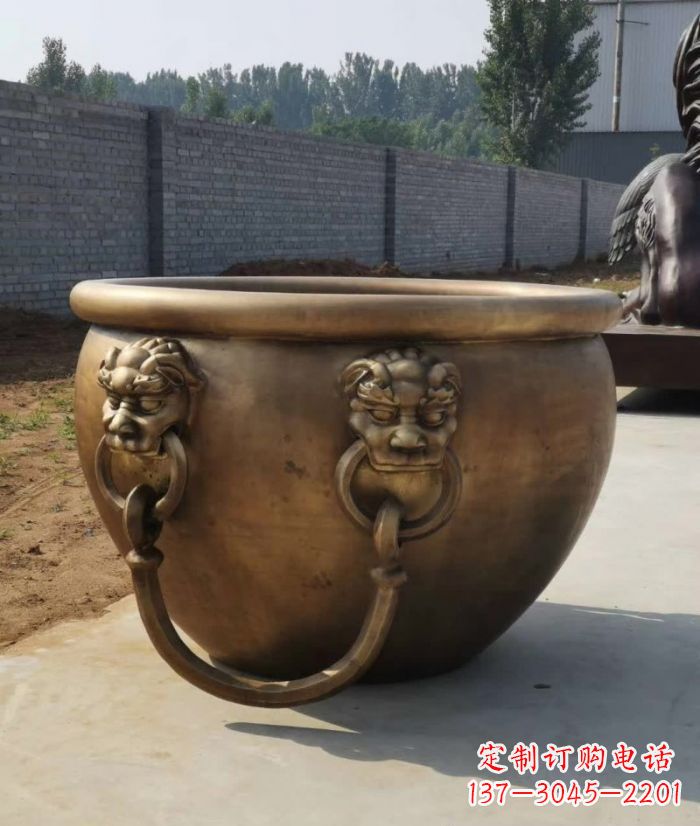 大同寺庙铜雕水缸