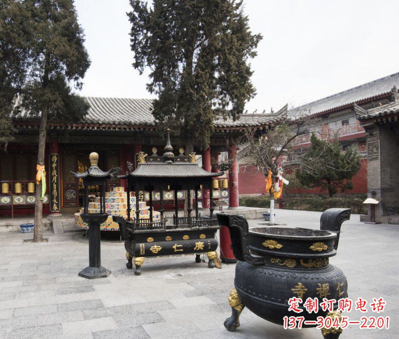 大同寺庙铜香炉铜雕