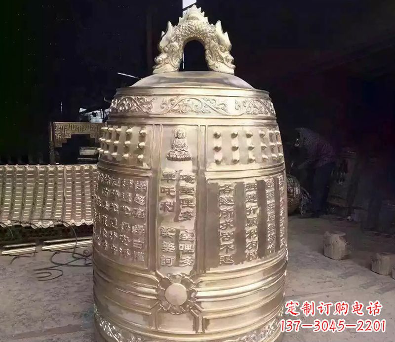 大同寺庙铜钟雕塑 (3)