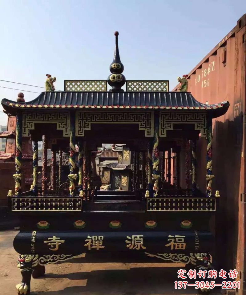 大同寺庙香炉铜雕 (2)