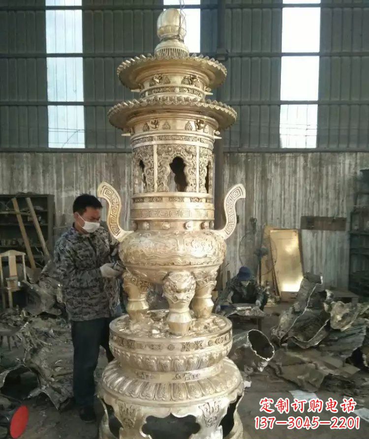 大同寺庙香炉铜雕 (5)