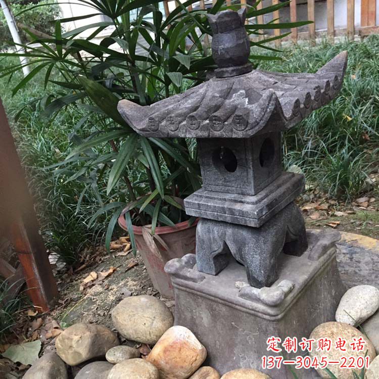 大同寺庙园林青石做旧仿古石灯