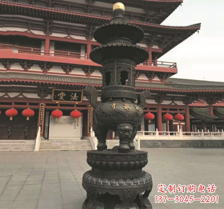大同寺庙香炉铜雕222