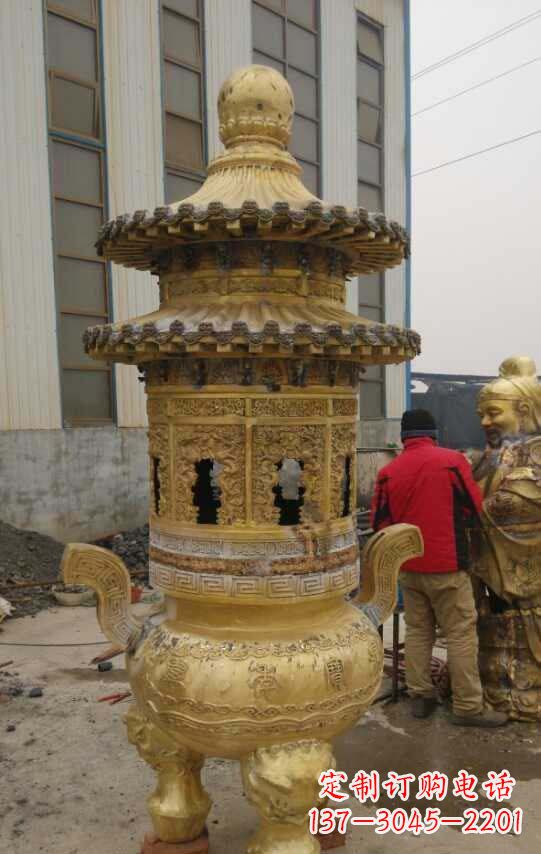 大同寺庙香炉铜雕塑