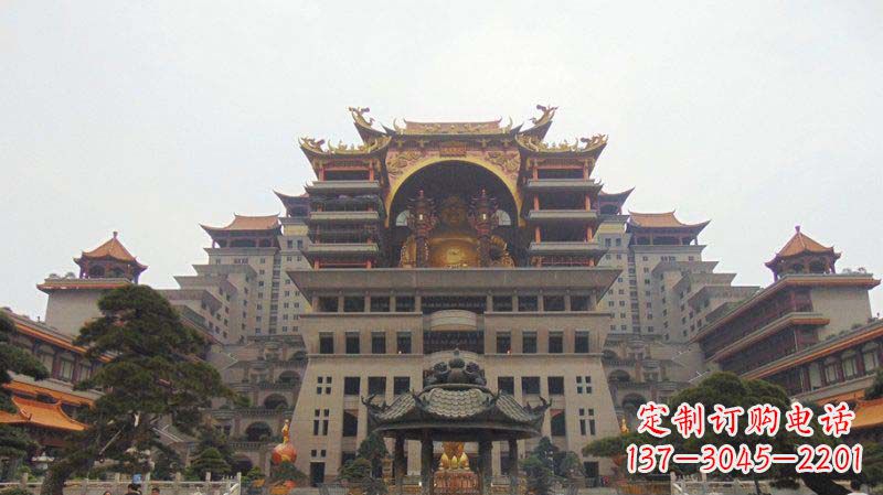 大同寺庙圆香炉铜雕