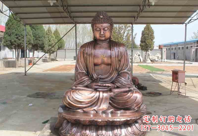 大同寺庙铸铜如来佛像雕塑