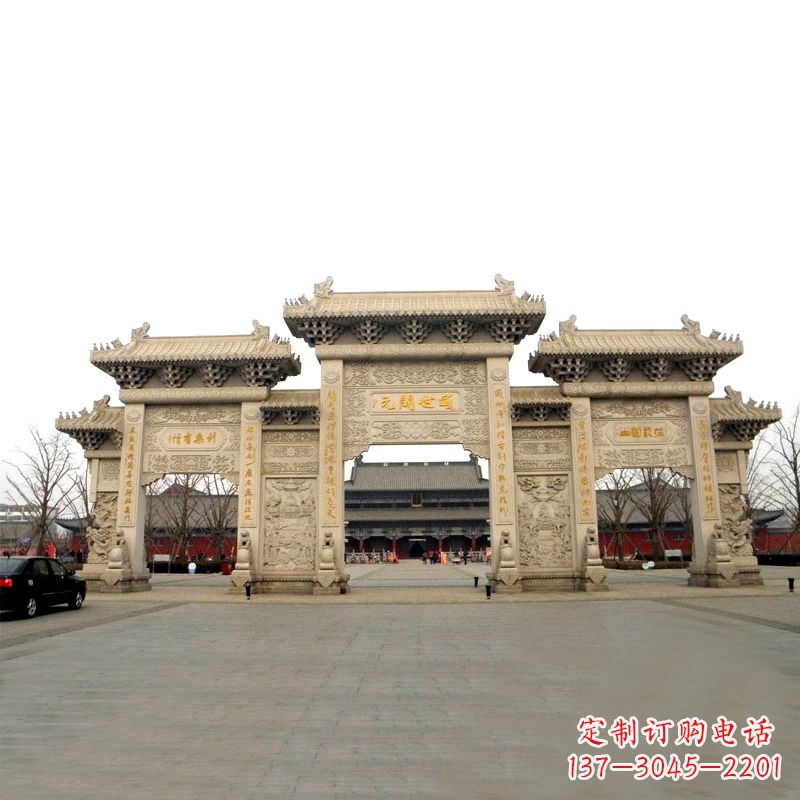 大同寺院景区石雕牌坊