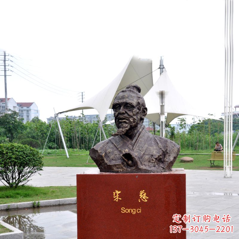 大同宋慈铸铜头像雕塑-古代十大名医园林广场人物雕塑