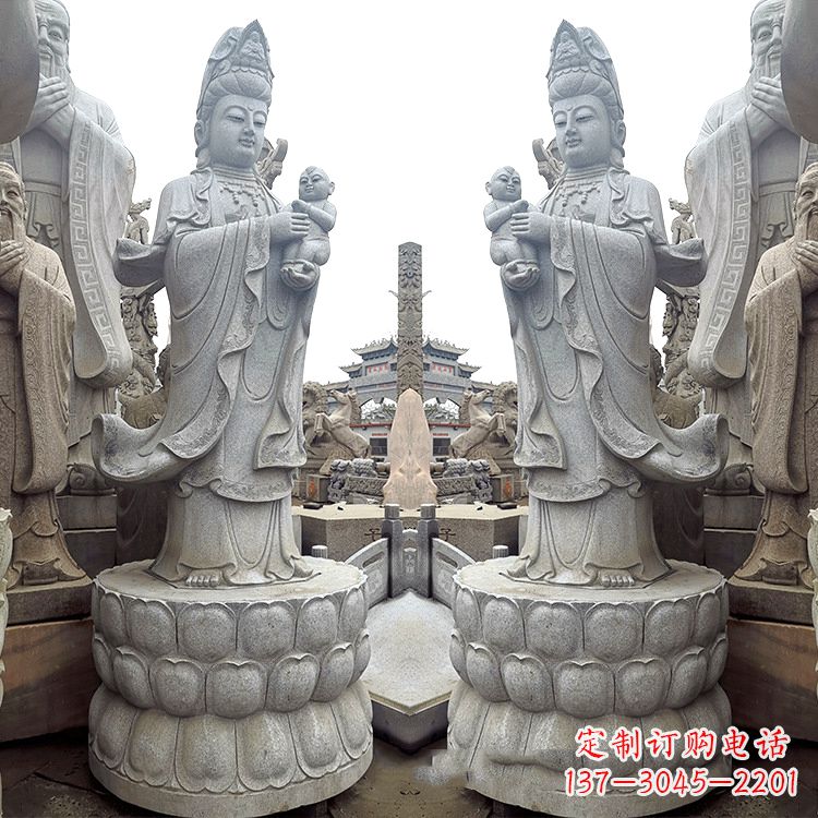 大同送子观音青石雕塑