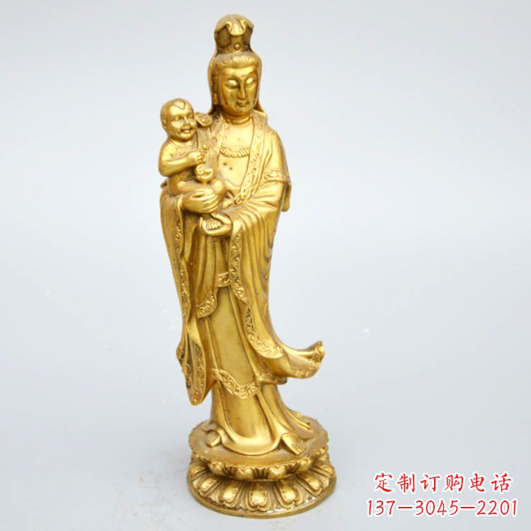 大同送子观音铜雕