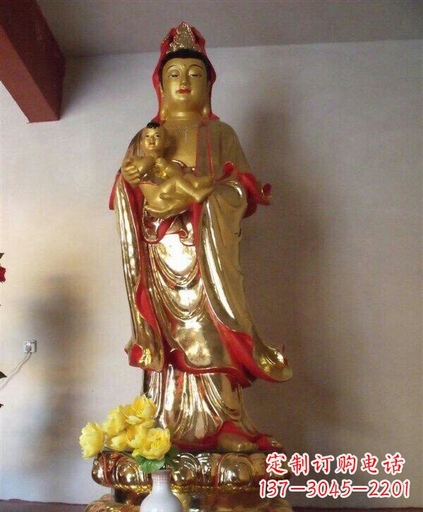 大同送子观音铜雕 (2)
