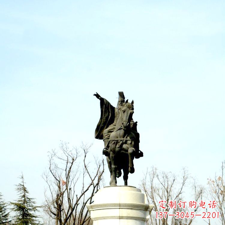 大同隋文帝杨坚铜雕塑像