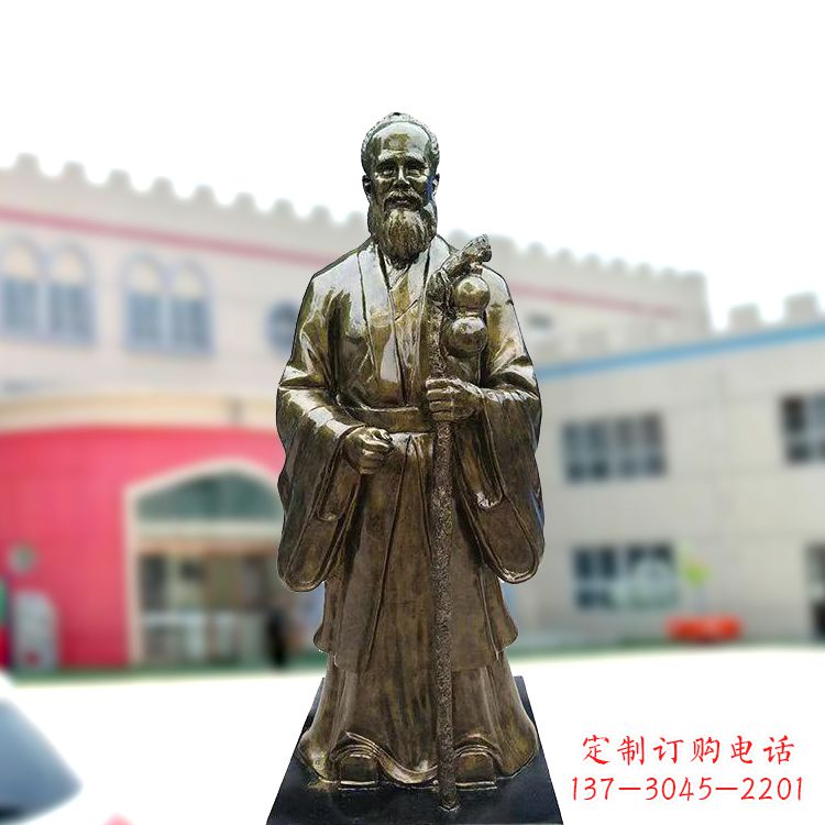 大同孙思邈仿铜玻璃钢雕塑-医院著名医学人物雕像