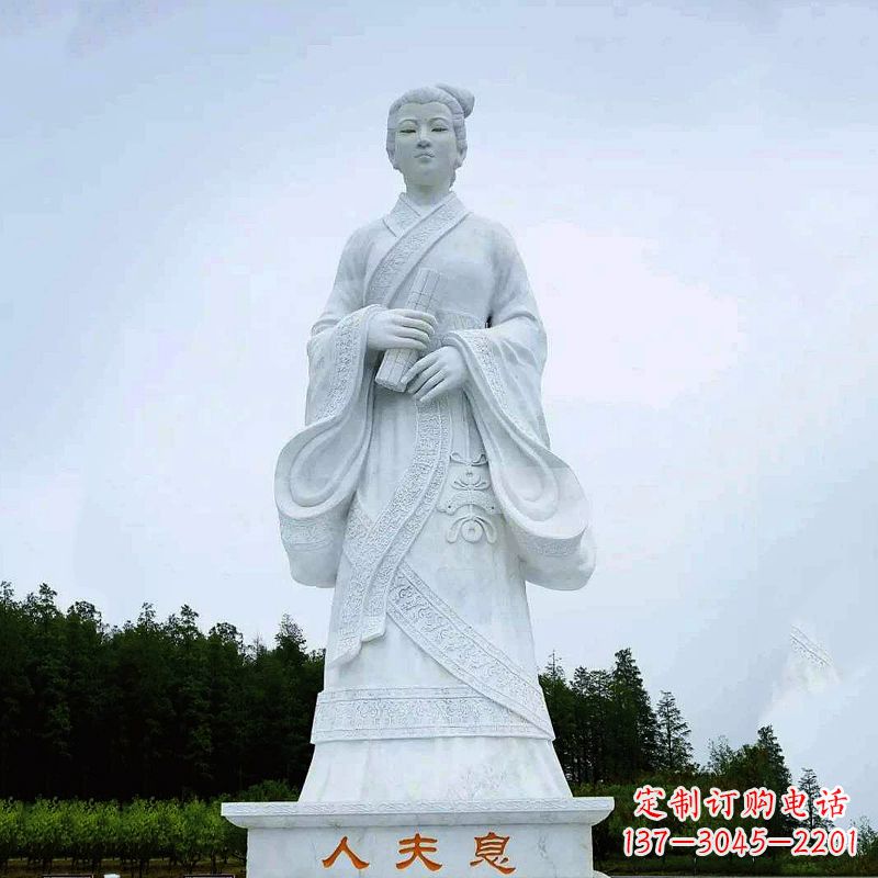 大同桃花夫人息妫汉白玉雕塑-景区园林历史名人古代著名美女雕像