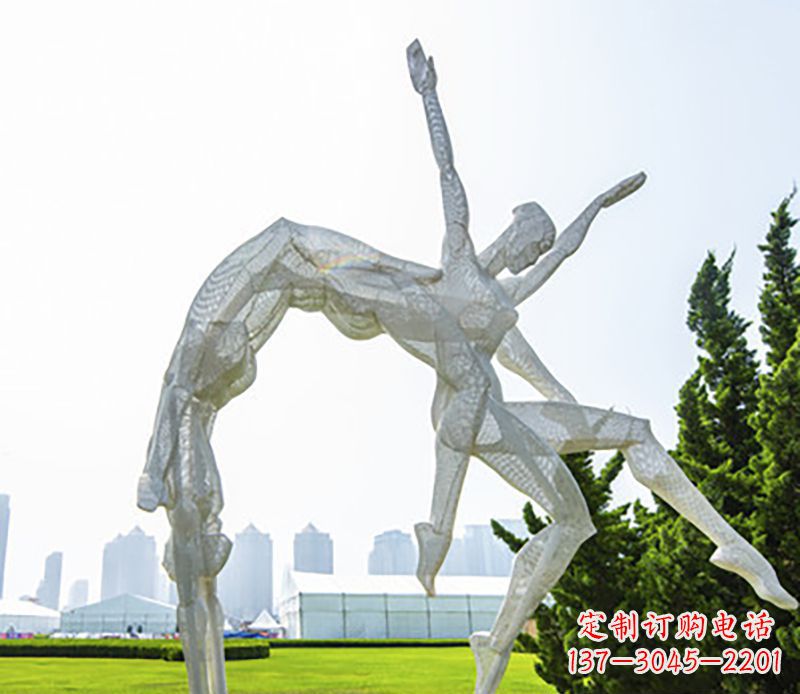 大同体操运动员不锈钢雕塑