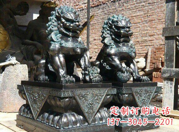 大同天安门狮子铜雕塑