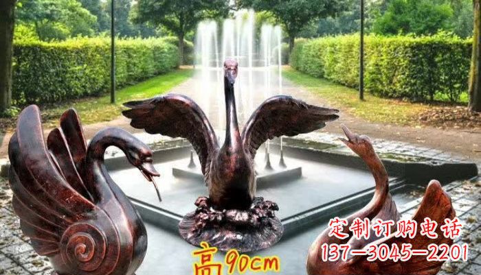 大同天鹅喷泉铜雕塑