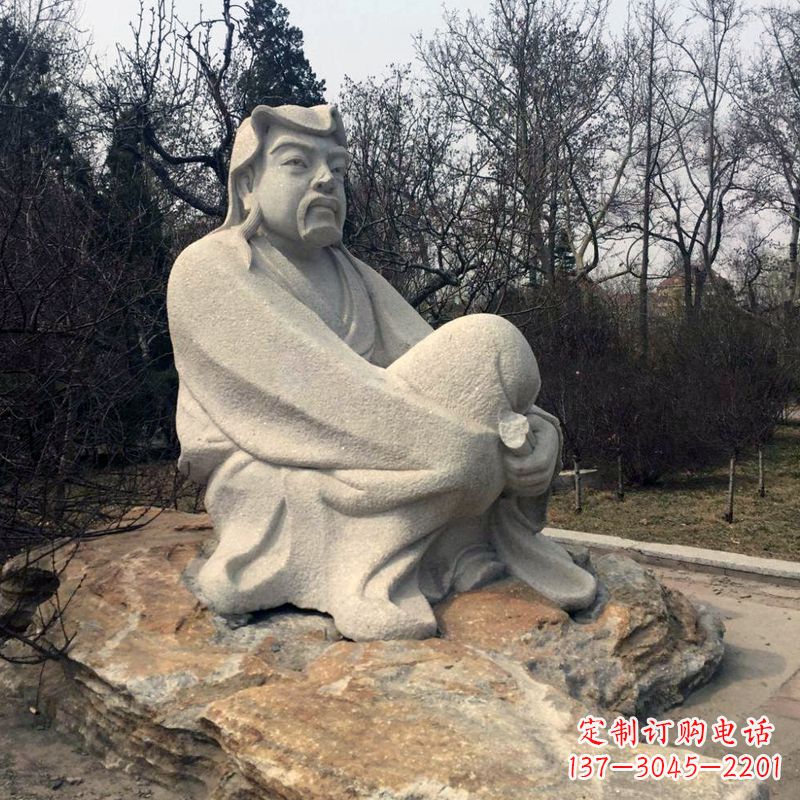 大同田园诗派鼻祖陶渊明公园园林石雕坐像