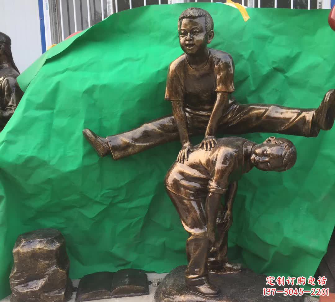 大同跳马儿童铜雕