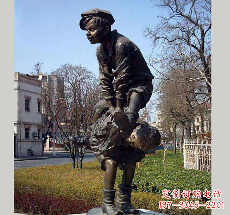 大同跳山羊人物铜雕