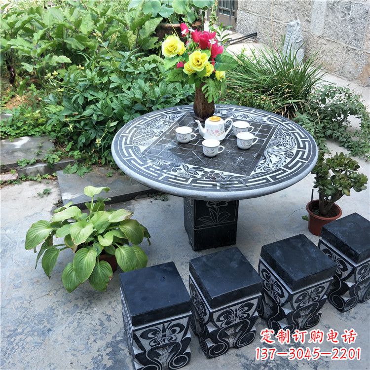 大同庭院天然石桌凳