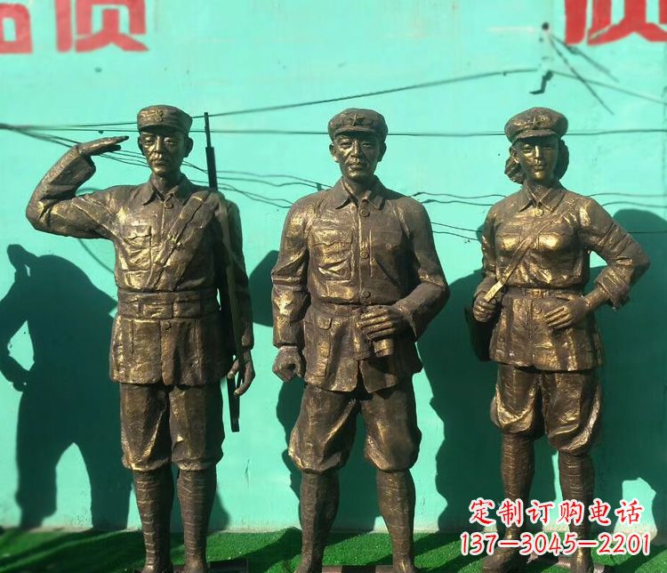 大同铜雕八路军战士雕塑