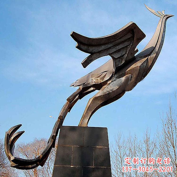 大同铜雕百鸟之王凤凰景观雕塑