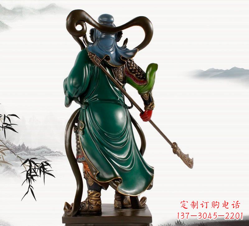 大同铜雕彩绘武财神关公