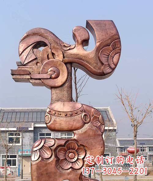 大同铜雕抽象皮影戏人物