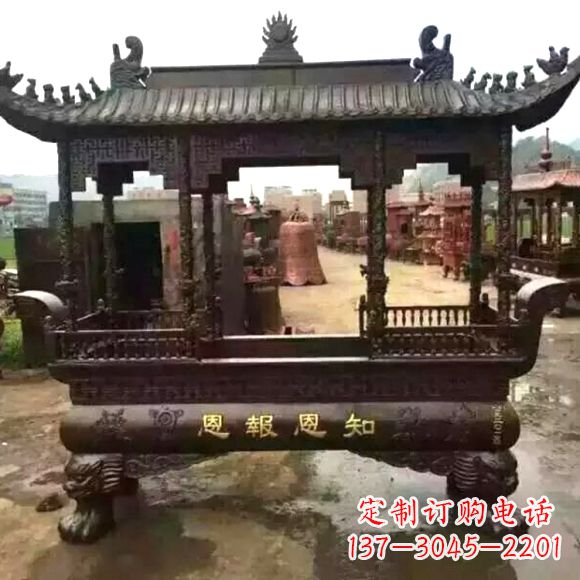 大同铜雕纯铜香炉