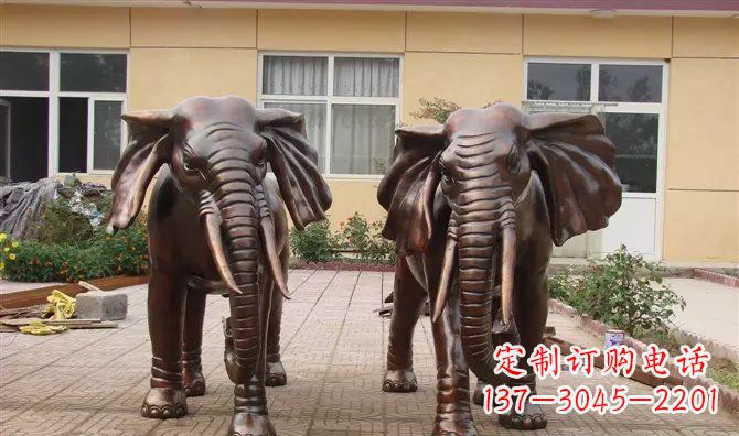 大同铜雕大象公司门口动物雕塑