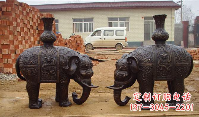 大同铜雕大象公园动物雕塑