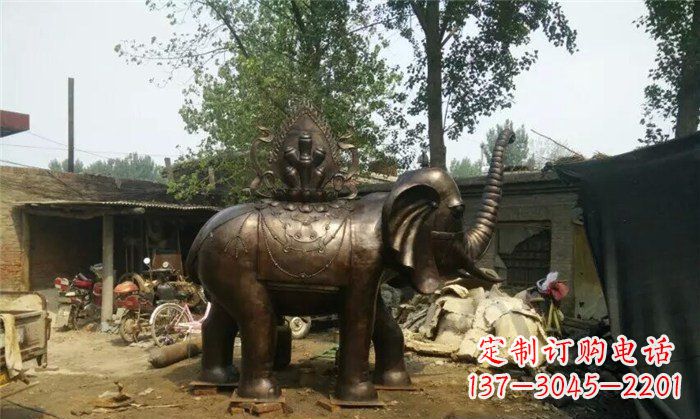 大同铜雕大象平安吉祥公园动物雕塑