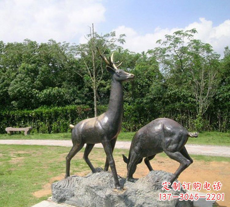 大同铜雕动物梅花鹿
