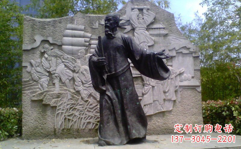 大同铜雕古代名人雕塑