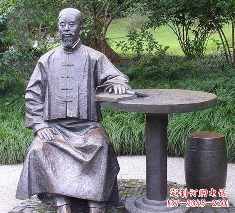 大同铜雕古代名人李鸿章雕塑