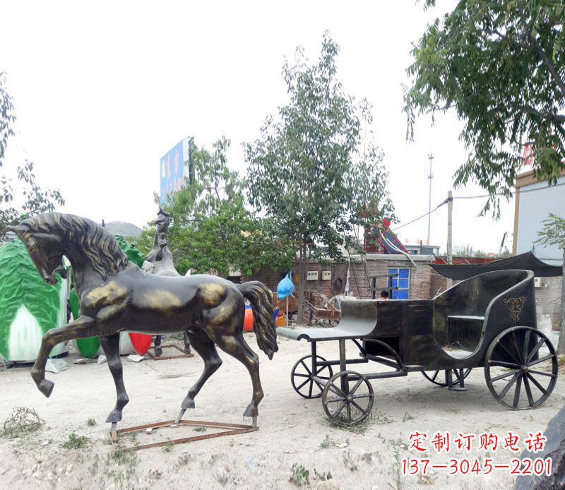 大同铜雕古代战马景观摆件