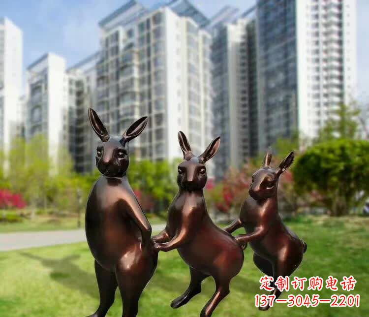 大同铜雕广场动物兔子