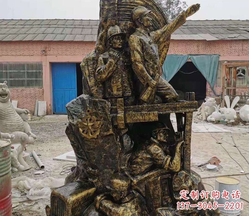 大同铜雕广场解放战士雕塑