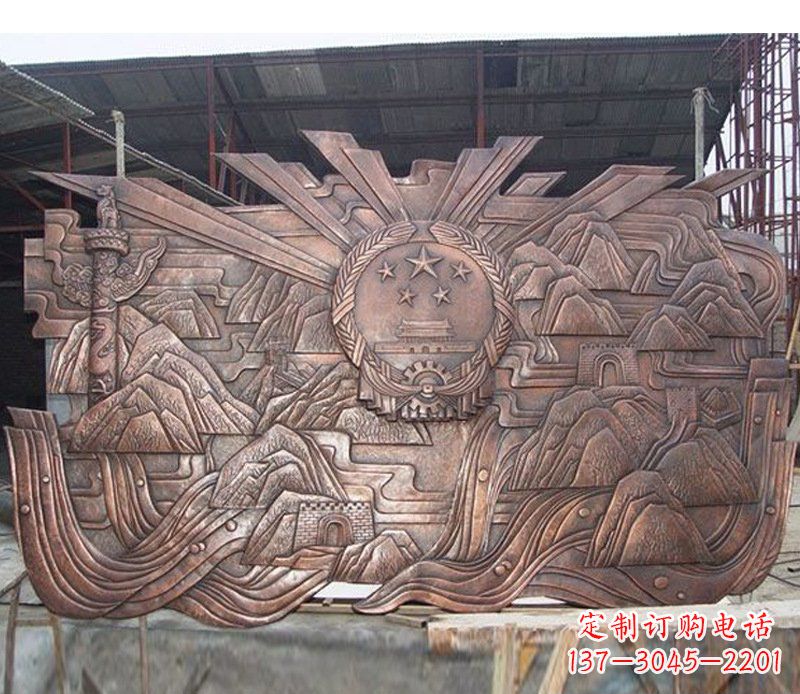 大同铜雕广场军人壁画雕塑摆件