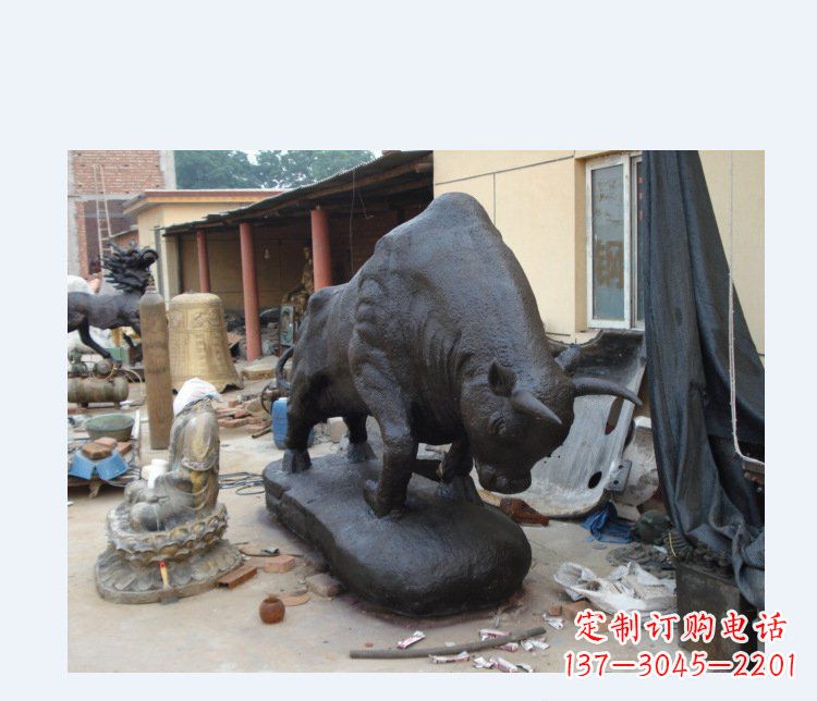 大同铜雕广场水牛动物雕塑