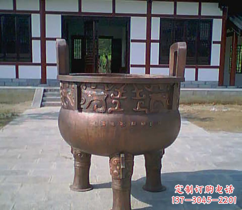 大同铜雕广场圆形香炉