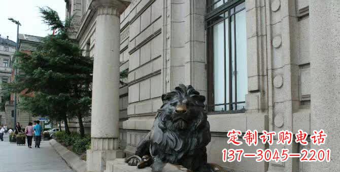 大同铜雕跪姿狮子
