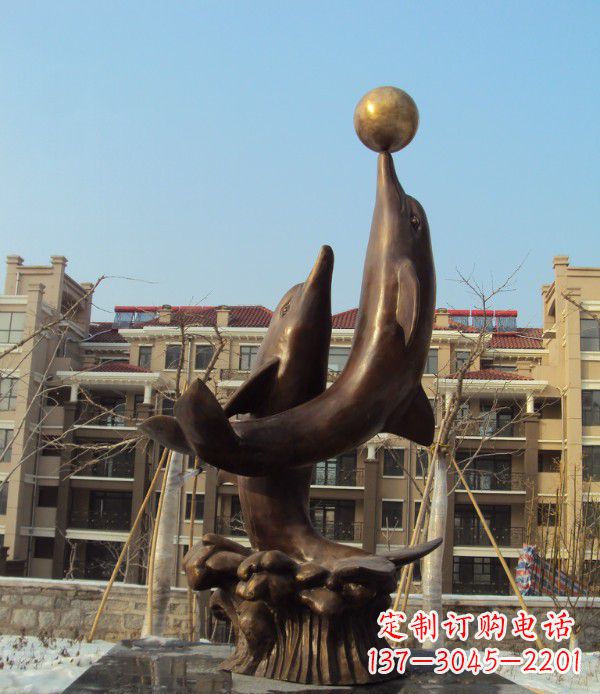 大同铜雕海豚雕塑 (2)