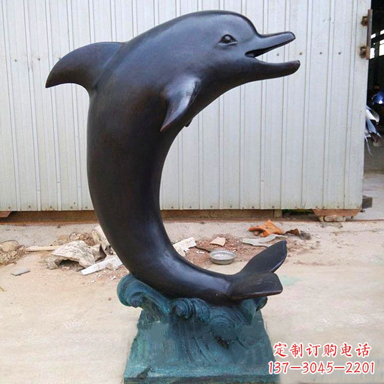 大同铜雕海豚雕塑