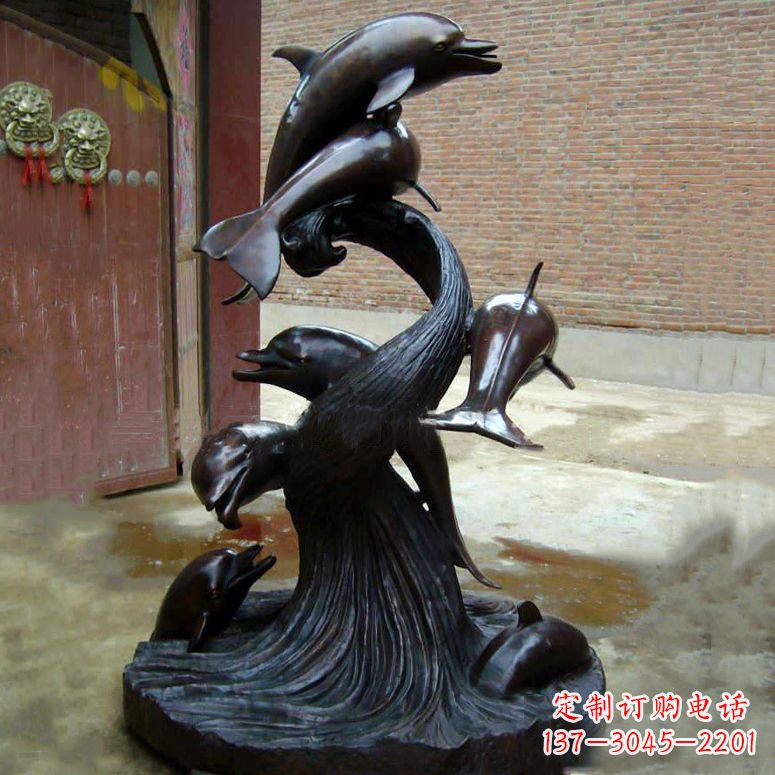 大同铜雕海豚景观雕塑