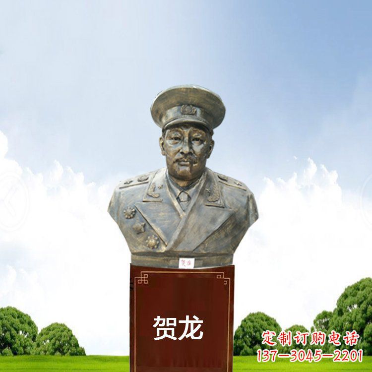 大同铜雕贺龙头像