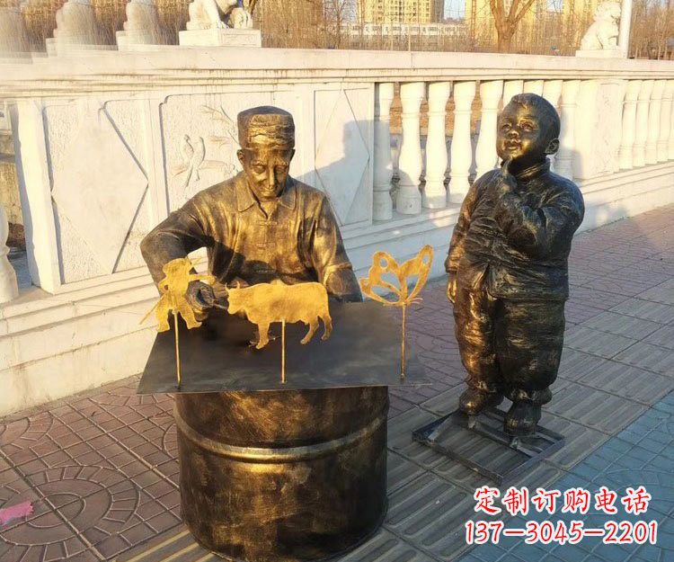 大同铜雕画糖人的人物