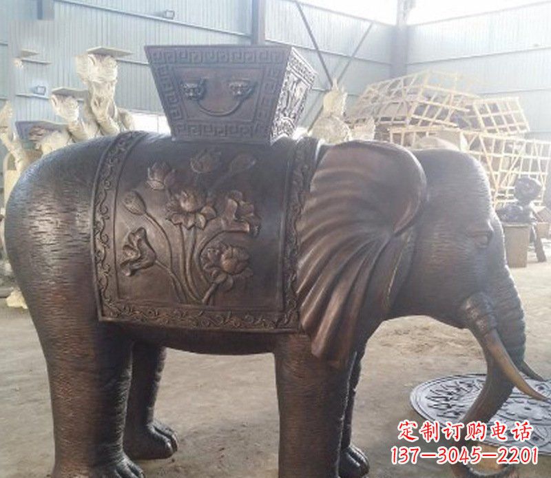 大同铜雕吉祥大象园林动物摆件